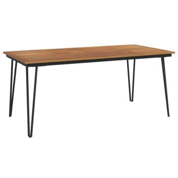 Garden Table with Hairpin Legs | Solid Wood Acacia