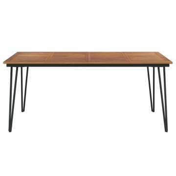 Garden Table with Hairpin Legs | Solid Wood Acacia