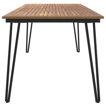 Garden Table with Hairpin Legs | Solid Wood Acacia