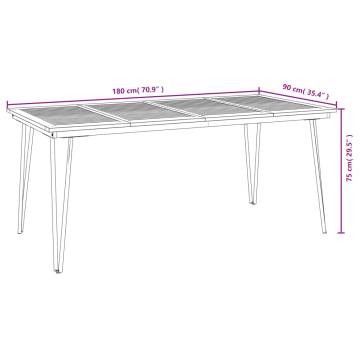 Garden Table with Hairpin Legs | Solid Wood Acacia