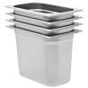 Gastronorm Containers 4 pcs GN 1/4 200 mm Stainless Steel Size 265 x 162 x 200 mm 