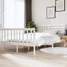 Bed Frame White Solid Wood 140x190 cm Colour white Size 140 x 190 cm 