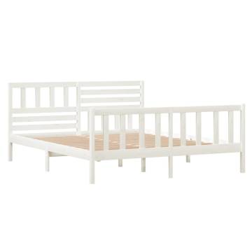 White Solid Wood Bed Frame 140x190 cm - Stylish & Durable