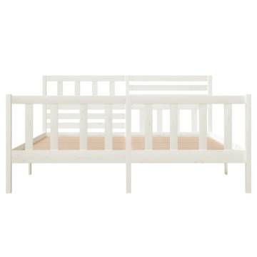 White Solid Wood Bed Frame 140x190 cm - Stylish & Durable