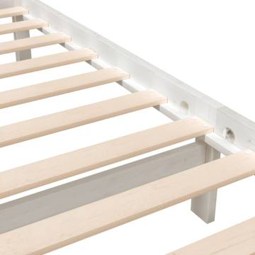 White Solid Wood Bed Frame 140x190 cm - Stylish & Durable