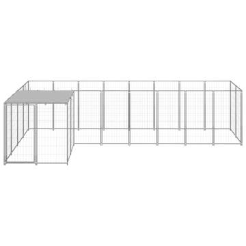 Dog Kennel Silver 6.05 m² Steel - Durable & Spacious