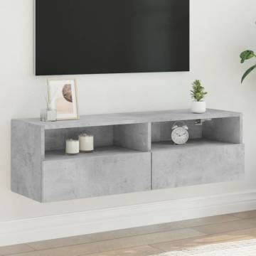 Concrete Grey TV Wall Cabinet - 100x30x30 cm | Hipomarket