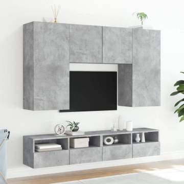 Concrete Grey TV Wall Cabinet - 100x30x30 cm | Hipomarket