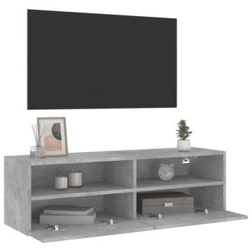 Concrete Grey TV Wall Cabinet - 100x30x30 cm | Hipomarket