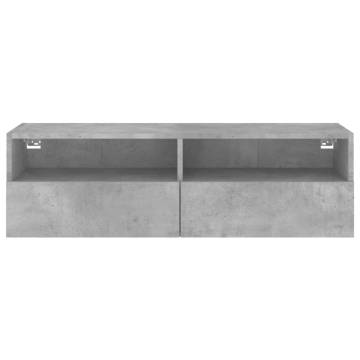 Concrete Grey TV Wall Cabinet - 100x30x30 cm | Hipomarket