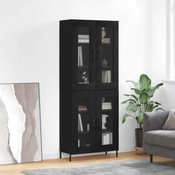 Stylish Highboard Black 69.5x34x180 cm | Hipo Market