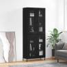 Highboard Black 69.5x34x180 cm Engineered Wood Colour black Quantity in Package 1 Model 2 glass doors 