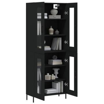 Stylish Highboard Black 69.5x34x180 cm | Hipo Market