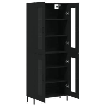 Stylish Highboard Black 69.5x34x180 cm | Hipo Market