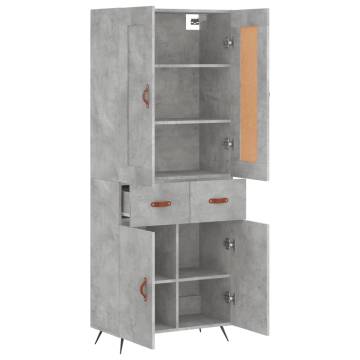 Stylish Highboard Concrete Grey - 69.5x34x180 cm | HipoMarket