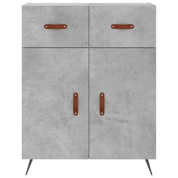 Stylish Highboard Concrete Grey - 69.5x34x180 cm | HipoMarket