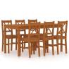 7 Piece Dining Set - Honey Brown Pinewood Elegance