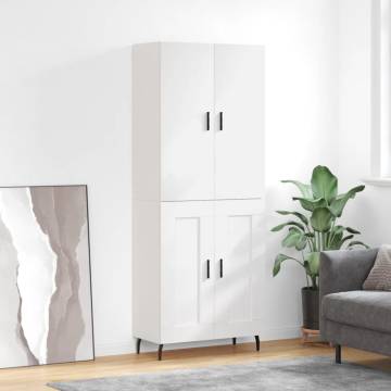 High Gloss White Highboard - Stylish Storage Solution