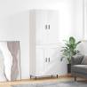 Highboard High Gloss White 69.5x34x180 cm Engineered Wood Colour high gloss white Quantity in Package 1 Model 2 wood doors 