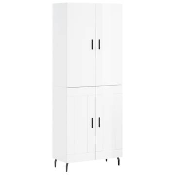 High Gloss White Highboard - Stylish Storage Solution