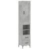 Stylish Highboard in Concrete Grey - 34.5x34x180 cm