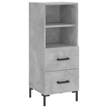 Stylish Highboard in Concrete Grey - 34.5x34x180 cm