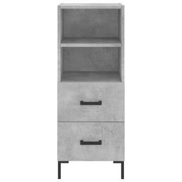 Stylish Highboard in Concrete Grey - 34.5x34x180 cm