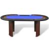 10-Player Poker Table with Dealer Area & Chip Tray - Blue