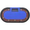 10-Player Poker Table with Dealer Area & Chip Tray - Blue