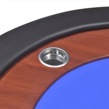 10-Player Poker Table with Dealer Area & Chip Tray - Blue