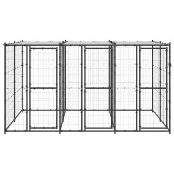 Outdoor Dog Kennel Steel with Roof | 7.26 m² Paradise for Pets