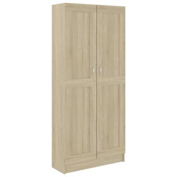 Stylish Book Cabinet in Sonoma Oak - 82.5x30.5x185.5 cm