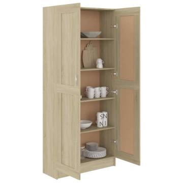 Stylish Book Cabinet in Sonoma Oak - 82.5x30.5x185.5 cm