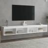 TV Cabinets with LED Lights 2 pcs White 100x30x30 cm Colour white Quantity in Package 2 Width 100 cm 