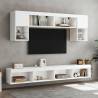 Stylish White TV Cabinets with LED Lights | 2 pcs - 100x30 cm