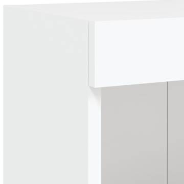 Stylish White TV Cabinets with LED Lights | 2 pcs - 100x30 cm