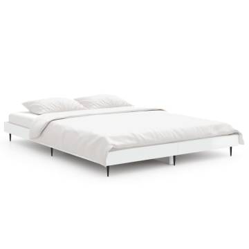 High Gloss White Bed Frame 140x190 cm | Hipomarket UK