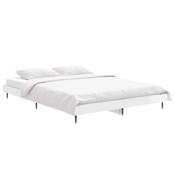 High Gloss White Bed Frame 140x190 cm | Hipomarket UK