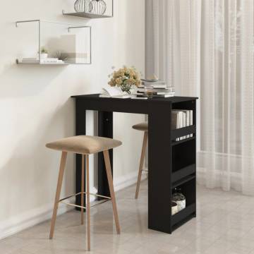 Bar Table with Storage Rack - Black, 102x50 cm | Hipo Market