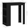 Bar Table with Storage Rack - Black, 102x50 cm | Hipo Market