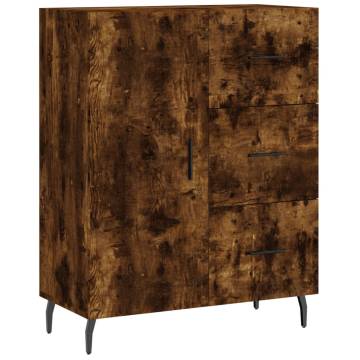 Stylish Highboard in Smoked Oak - 69.5x34x180 cm