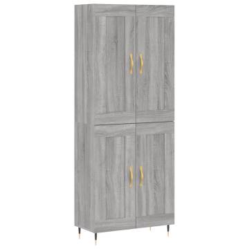 Highboard Grey Sonoma - Stylish Storage Solution 69.5x34x180 cm