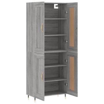 Highboard Grey Sonoma - Stylish Storage Solution 69.5x34x180 cm