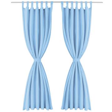 Turquoise Micro-Satin Curtains 140x175 cm - 2 pcs with Loops