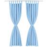 Turquoise Micro-Satin Curtains 140x175 cm - 2 pcs with Loops