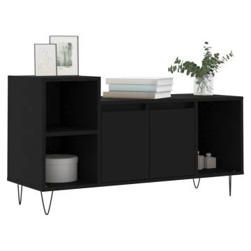 Stylish Black TV Cabinet - 100x35x55 cm Engineered Wood