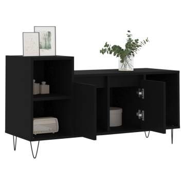 Stylish Black TV Cabinet - 100x35x55 cm Engineered Wood