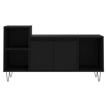 Stylish Black TV Cabinet - 100x35x55 cm Engineered Wood