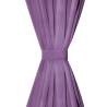 Micro-Satin Curtains 140x175 cm Lilac - 2 Pcs with Loops