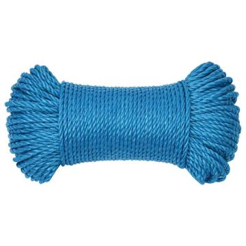 Blue 3mm Polypropylene Work Rope - 25m Durable & Waterproof